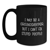 Funny groundskeeper Black Coffee Mug Gifts for Men from Friends at Christmas - Main